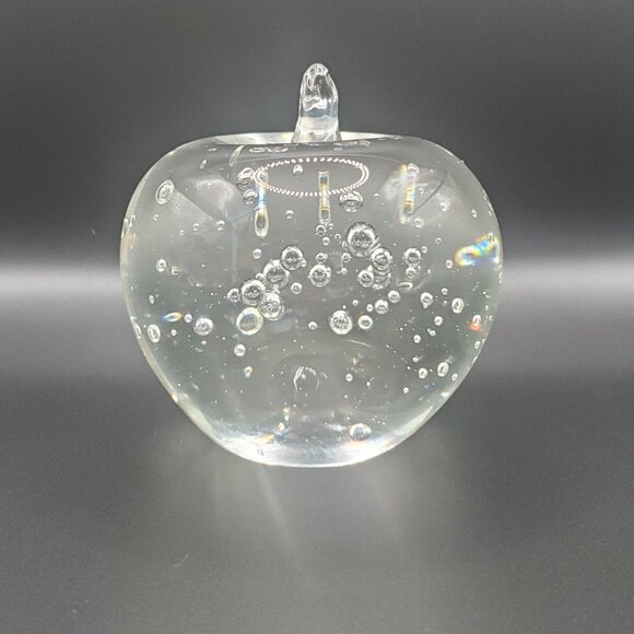 EXQUISITE Crystal Art Glass Apple Paperweight Large Weighty Collector's Gift - Picture 3 of 5